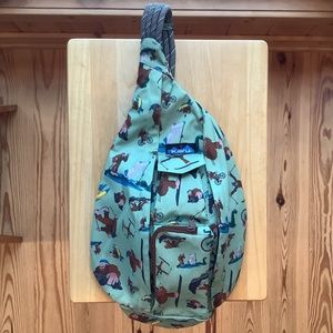 HTF Kavu Green Sasquatch Rope Sling Bag